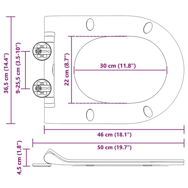 vidaXL Λεκάνη Λευκό 48.5 x 36 x 5 εκ. Πολυπροπυλένιο