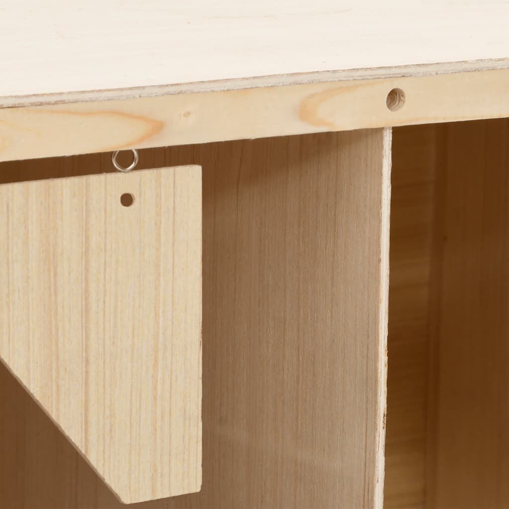 vidaXL Φωλιά για Κότες με 2 Θέσεις 63x40x45 εκ. από Μασίφ Ξύλο Πεύκου