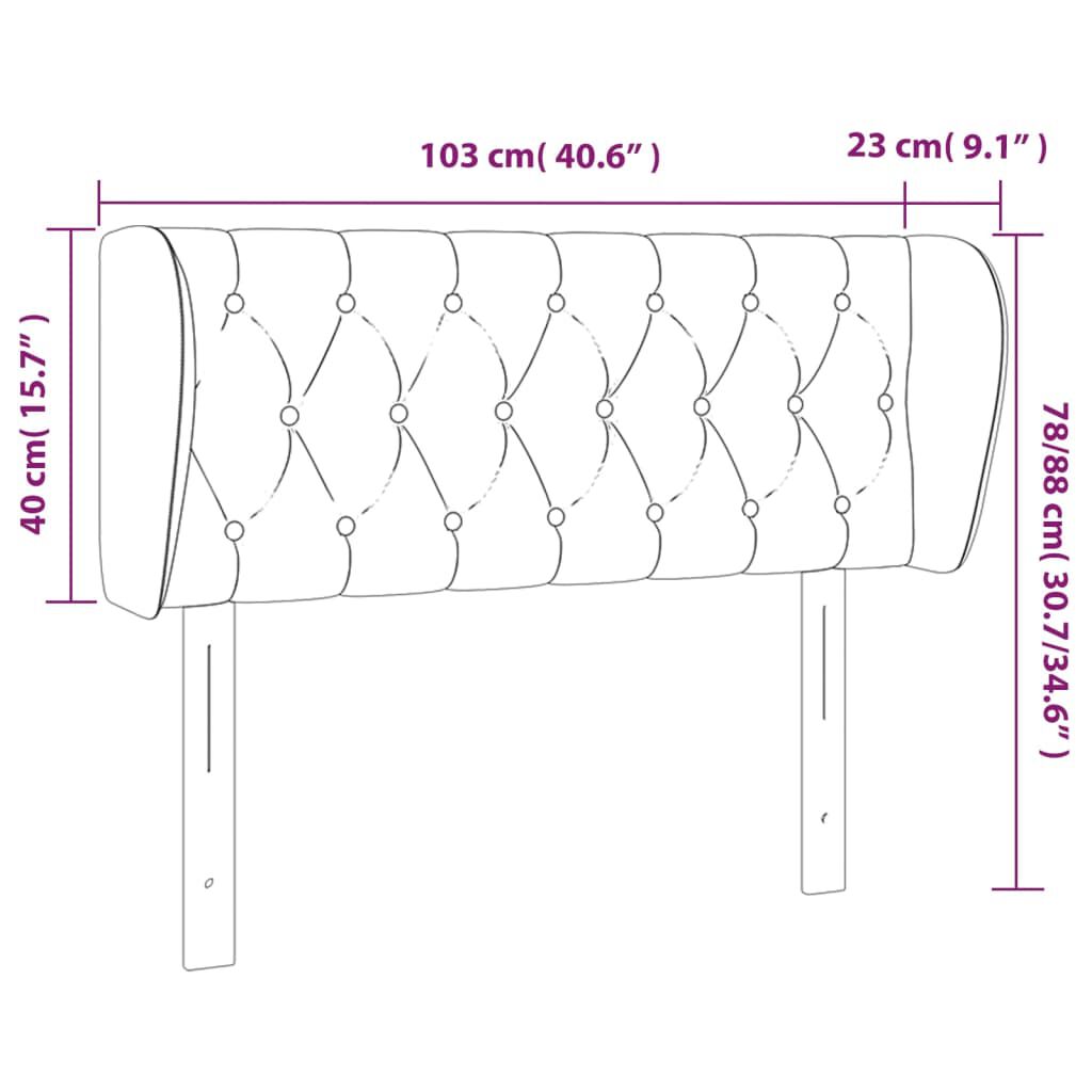 vidaXL Κεφαλάρι με Πτερύγια Ανοιχτό Γκρι 103x23x78/88 εκ. Υφασμάτινο