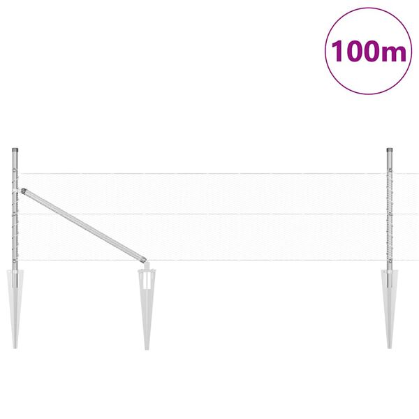 vidaXL Στύλος Περιφράξεων Ασημί 100 x 0,8 μ (13 mm πλέγμα) Ατσάλι