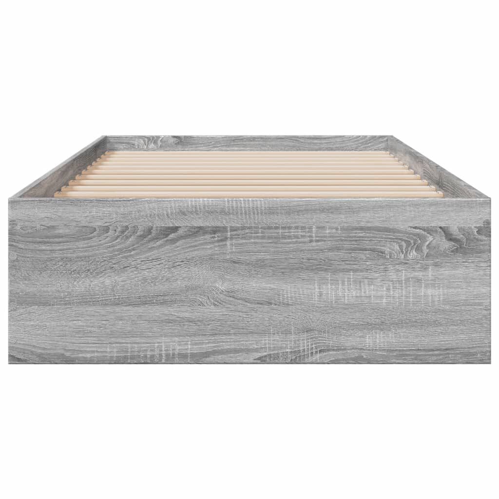 vidaXL Πλαίσιο Κρεβατιού με συρτάρια Γκρι sonoma 90x200εκ. Επεξ. Ξύλο