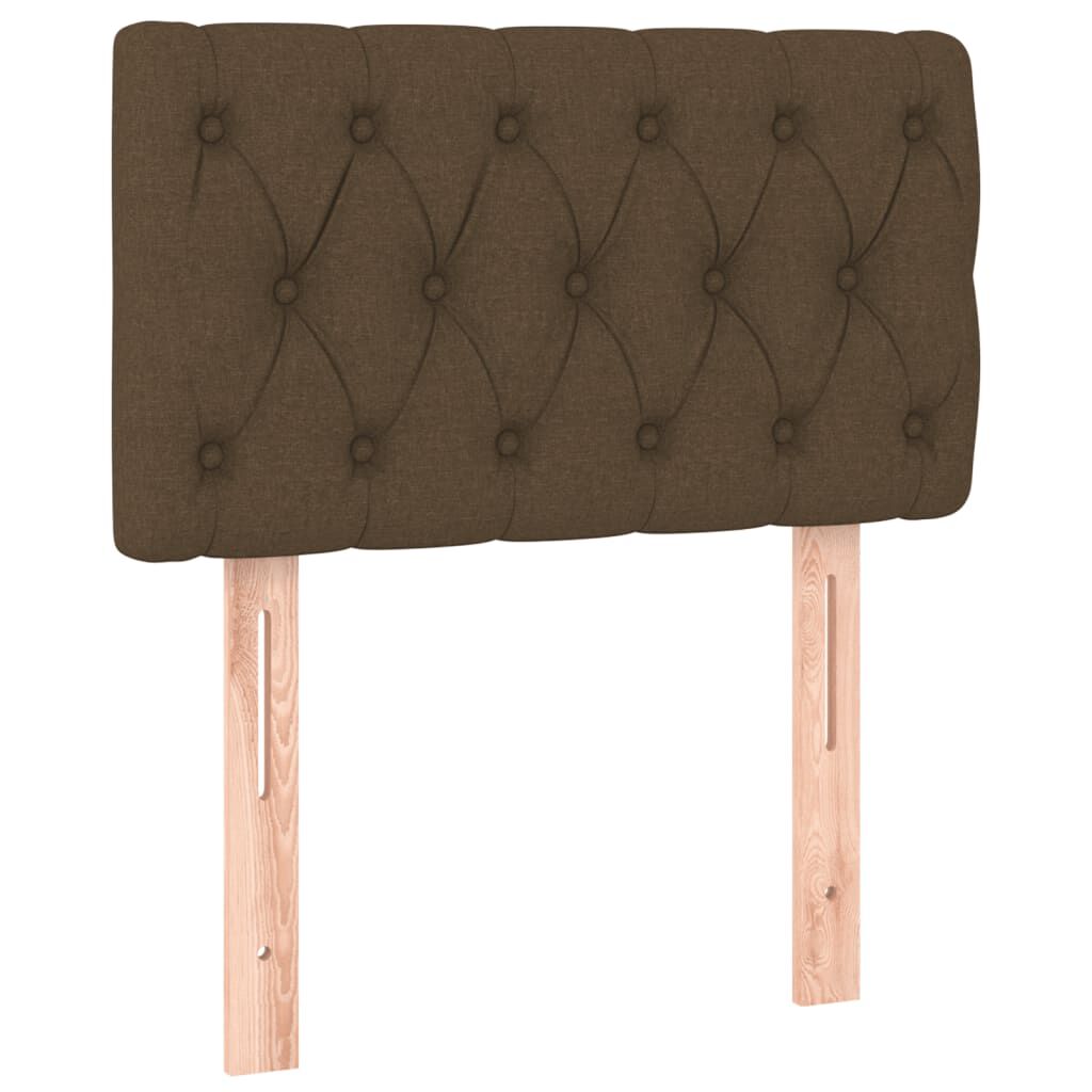 vidaXL Κρεβάτι Boxspring με Στρώμα Σκούρο Καφέ 80x200 εκ. Υφασμάτινο