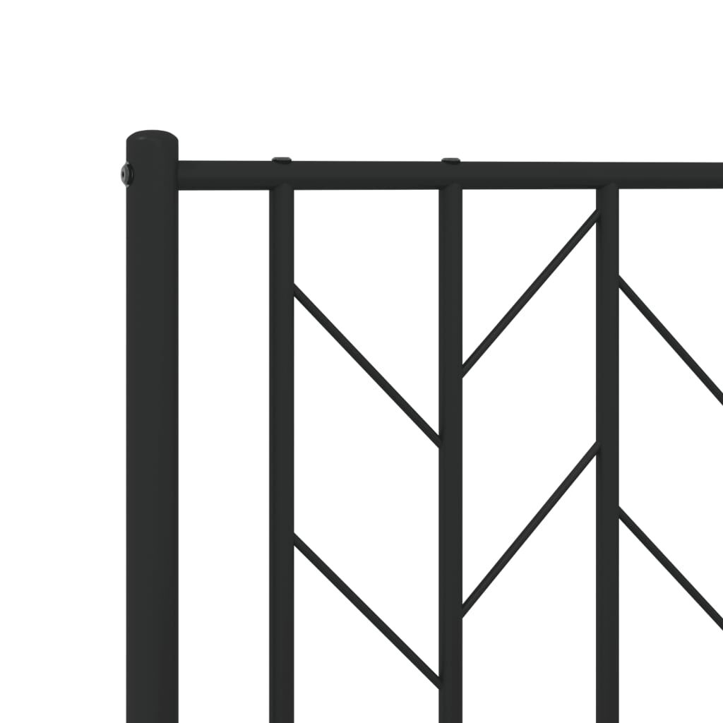 vidaXL Πλαίσιο Κρεβατιού με Κεφαλάρι&Ποδαρικό Μαύρο 90x190 εκ. Μέταλλο