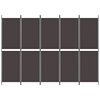 vidaXL Διαχωριστικό Δωματίου με 5 Πάνελ Καφέ 250x180 εκ. από Ύφασμα