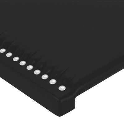 vidaXL Κεφαλάρι Κρεβατιού LED Μαύρο 183x16x118/128 εκ. Συνθετ. Δέρμα