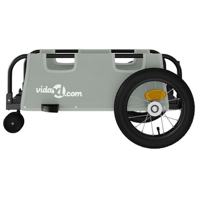 vidaXL Τρέιλερ Ποδηλάτου Κατοικίδιων Γκρι Ύφασμα Oxford/Σίδηρος
