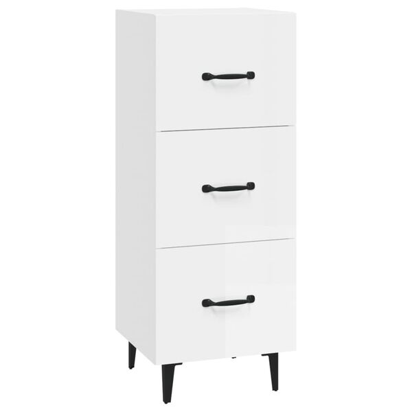 vidaXL Ντουλάπι Γυαλιστερό Λευκό 34,5x34x90 εκ. Επεξεργασμένο Ξύλο