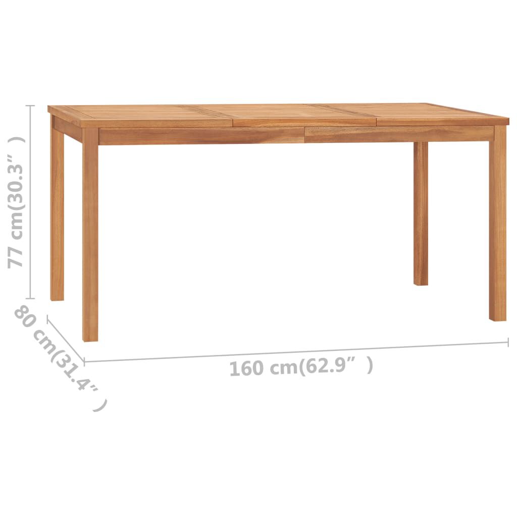 vidaXL Τραπεζαρία Κήπου 160 x 80 x 77 εκ. από Μασίφ Ξύλο Teak