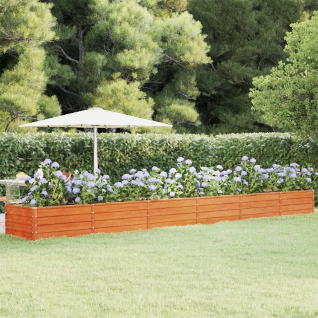 vidaXL Ζαρντινιέρα Σκουριασμένο 600x80x45 εκ. Ατσάλι Σκληρυθέν Αέρα