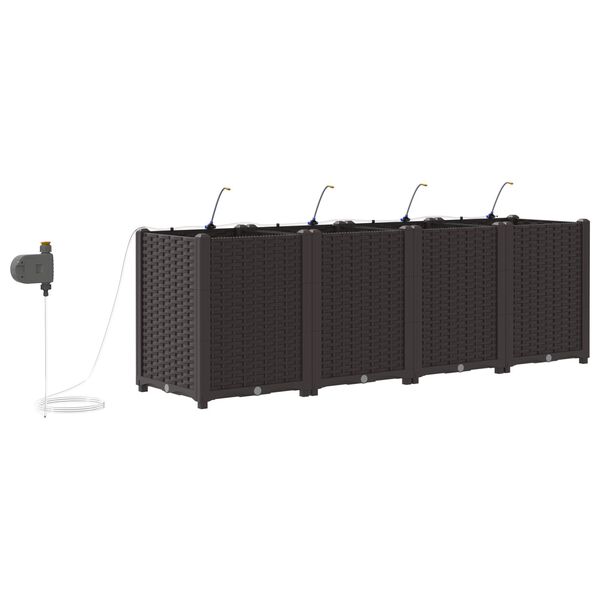 vidaXL Γλάστρες Κήπου 1 τεμ Καφέ 160 x 40 x 52 cm Πλαστικό