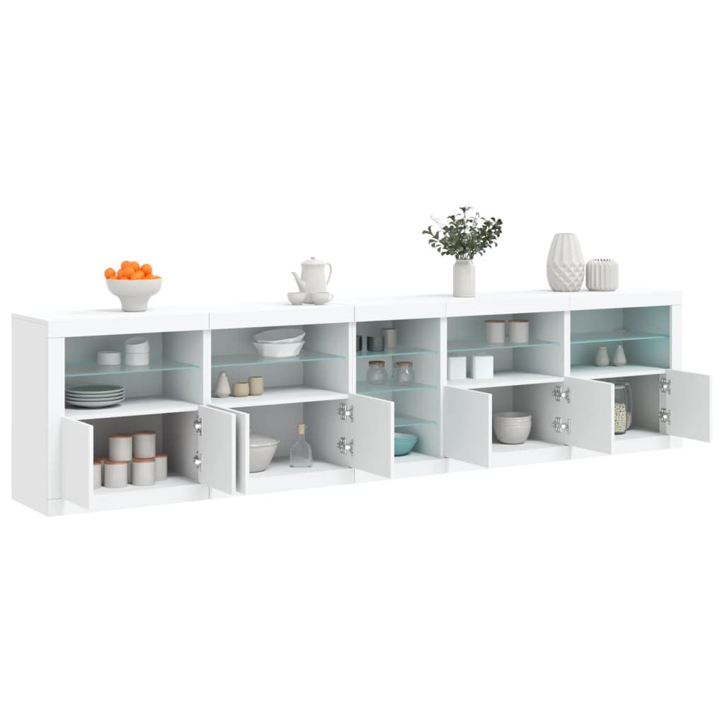 vidaXL Μπουφές με Φώτα LED Λευκός 283 x 37 x 67 εκ.