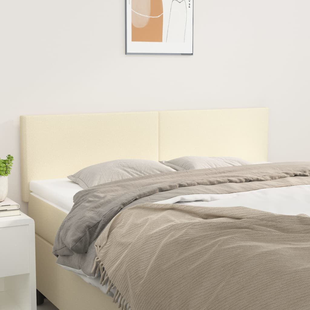 vidaXL Κεφαλάρια Κρεβατιού 2 τεμ. Κρεμ 72x5x78/88 εκ. Συνθετικό Δέρμα