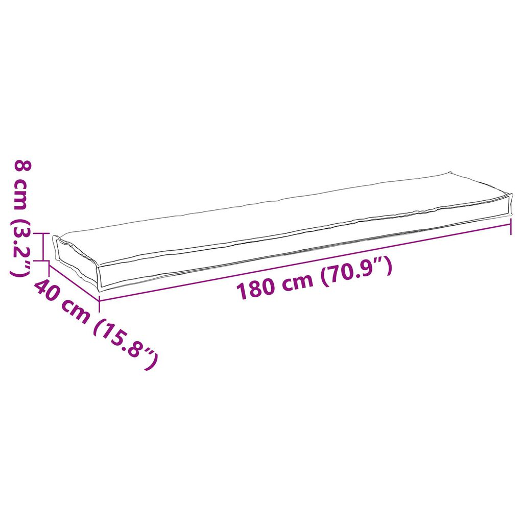 vidaXL Μαξιλάρι Παλέτας για Παγκάκι Ταμπά 180x40x8 εκ. από Ύφασμα Oxford