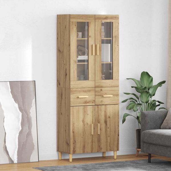 vidaXL Highboard Artisan Oak 69,5 x 34 x 180 &epsilon;&kappa;. &Epsilon;&pi;&epsilon;&xi;&epsilon;&rho;&gamma;&alpha;&sigma;&mu;έ&nu;&omicron; &xi;ύ&lambda;&omicron;