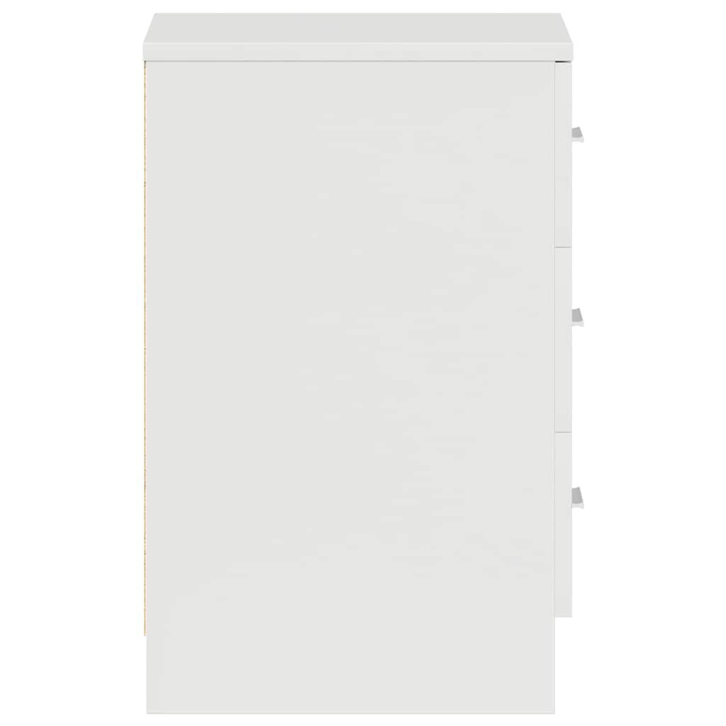 vidaXL Κομοδίνα 2 τεμ. Γυαλιστερό Λευκό 38x35x56 εκ. από Επεξ. Ξύλο