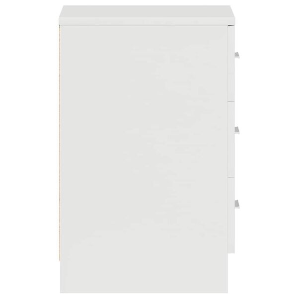 vidaXL Κομοδίνα 2 τεμ. Γυαλιστερό Λευκό 38x35x56 εκ. από Επεξ. Ξύλο