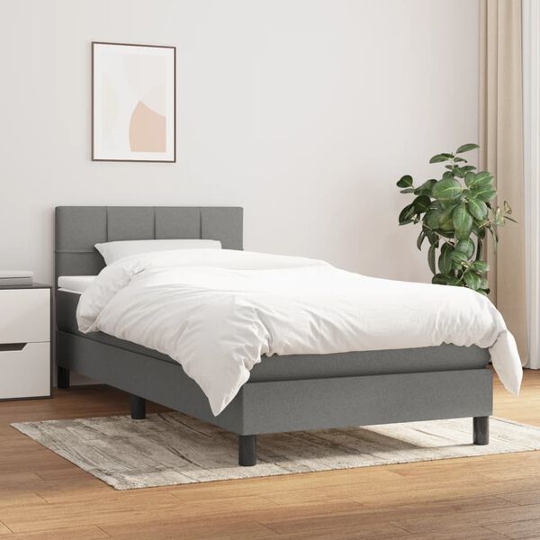 vidaXL &Kappa;&rho;&epsilon;&beta;ά&tau;&iota; Boxspring &mu;&epsilon; &Sigma;&tau;&rho;ώ&mu;&alpha; &Sigma;&kappa;&omicron;ύ&rho;&omicron; &Gamma;&kappa;&rho;&iota; 90x200 &epsilon;&kappa;. &Upsilon;&phi;&alpha;&sigma;&mu;ά&tau;&iota;&nu;&omicron;