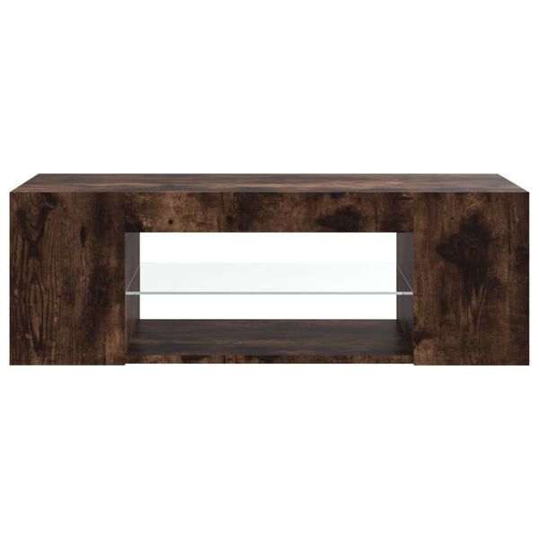 vidaXL Έπιπλο Τηλεόρασης με LED Καπνιστή Δρυς 90 x 39 x 30 εκ.