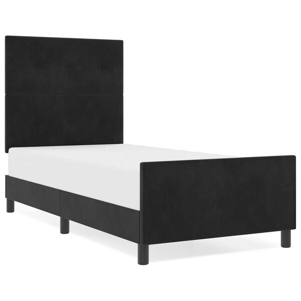 vidaXL Σκελετός Κρεβατιού με κεφαλάρι Μαύρο 100 x 200 cm Βελούδο