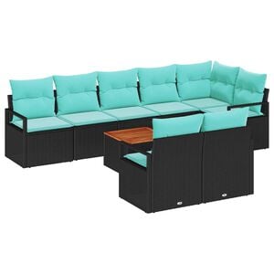 vidaXL &Sigma;&epsilon;&tau; &Kappa;&alpha;&nu;&alpha;&pi;έ &Kappa;ή&pi;&omicron;&upsilon; &mu;&epsilon; &mu;&alpha;&xi;&iota;&lambda;ά&rho;&iota; 9 pcs &Mu;&alpha;ύ&rho;&omicron; &sigma;&upsilon;&nu;&theta;&epsilon;&tau;&iota;&kappa;ό &rho;&alpha;&tau;ά&nu;
