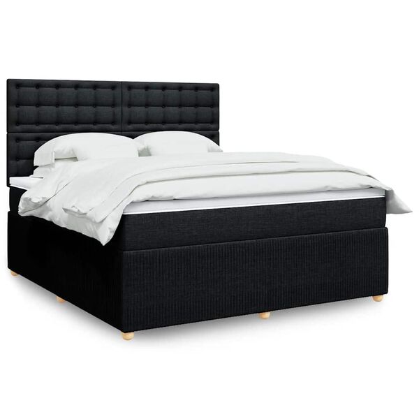 vidaXL &Kappa;&rho;&epsilon;&beta;ά&tau;&iota; Boxspring &mu;&epsilon; &Sigma;&tau;&rho;ώ&mu;&alpha; &Mu;&alpha;ύ&rho;&omicron; 180x200 &epsilon;&kappa;. &Upsilon;&phi;&alpha;&sigma;&mu;ά&tau;&iota;&nu;&omicron;