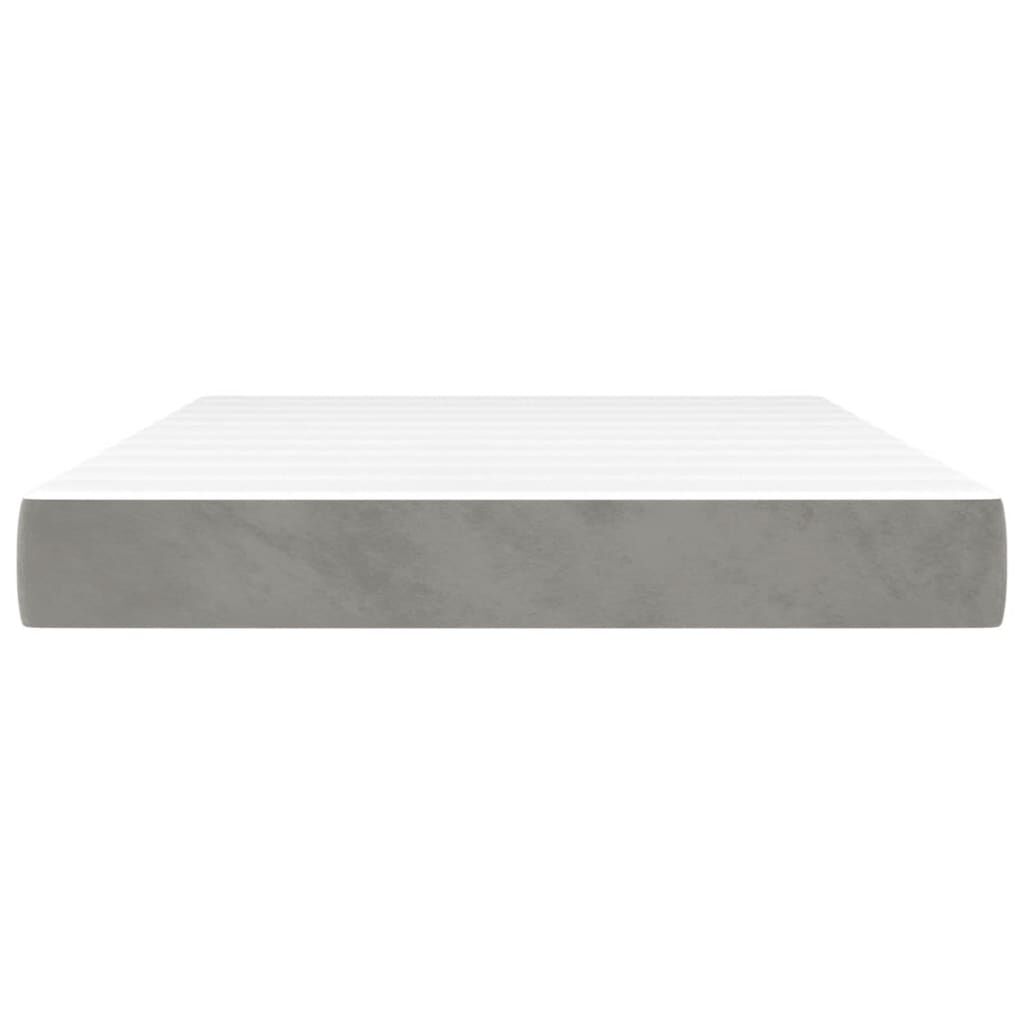 vidaXL Στρώμα με Pocket Springs Ανοιχτό Γκρι 140x190x20 εκ. Βελούδινο