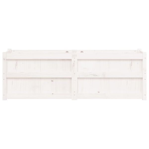 vidaXL Ζαρντινιέρα Λευκή 150 x 50 x 50 εκ. από Μασίφ Ξύλο Πεύκου