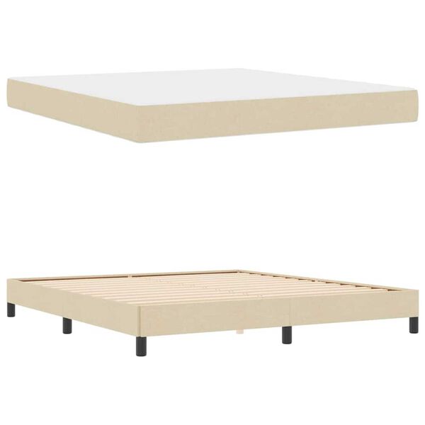 vidaXL Κρεβάτι με ελατήρια Άλλο Κρεμ 180 x 200 cm ύφασμα
