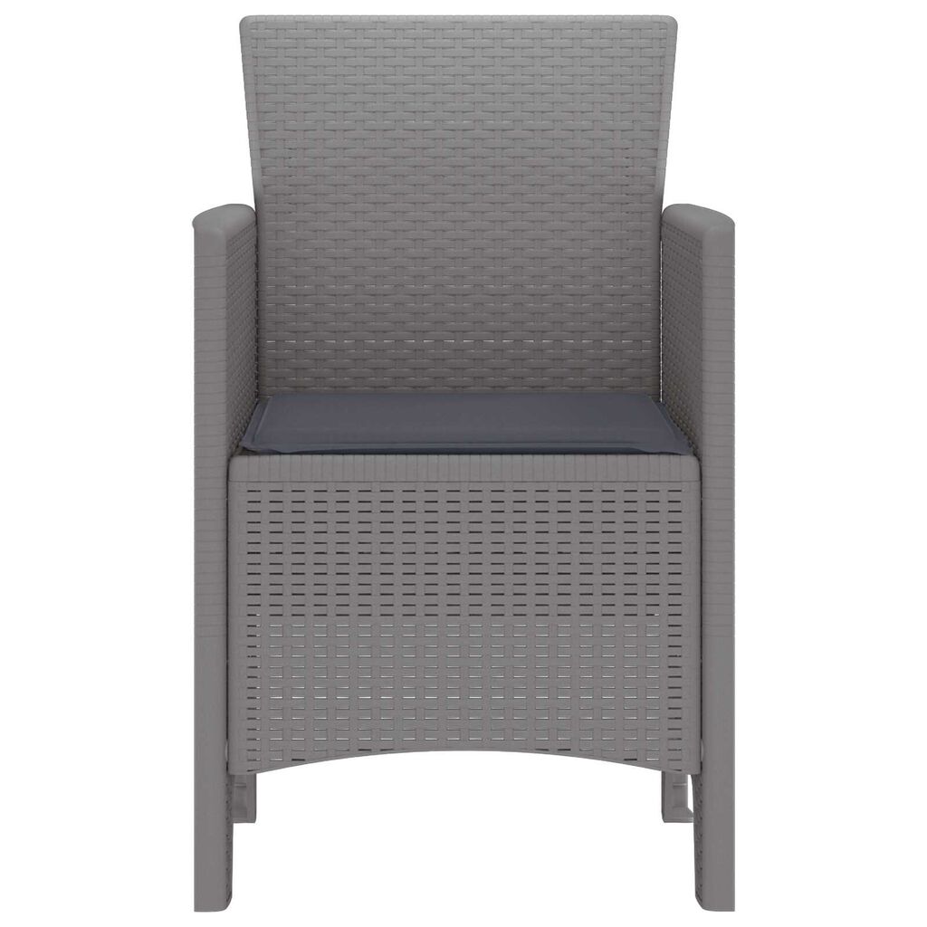 vidaXL Καρέκλα Κήπου 2 pcs Ανοιχτό γκρι 53 x 49 x 85 εκ. PP