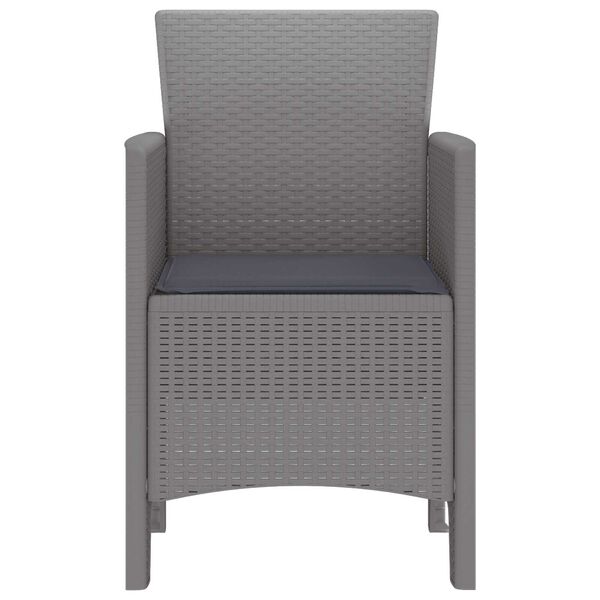 vidaXL Καρέκλα Κήπου 2 pcs Ανοιχτό γκρι 53 x 49 x 85 εκ. PP