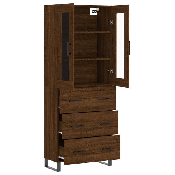 vidaXL Ντουλάπι Καφέ Δρυς 69,5 x 34 x 180 εκ. από Επεξεργασμένο Ξύλο