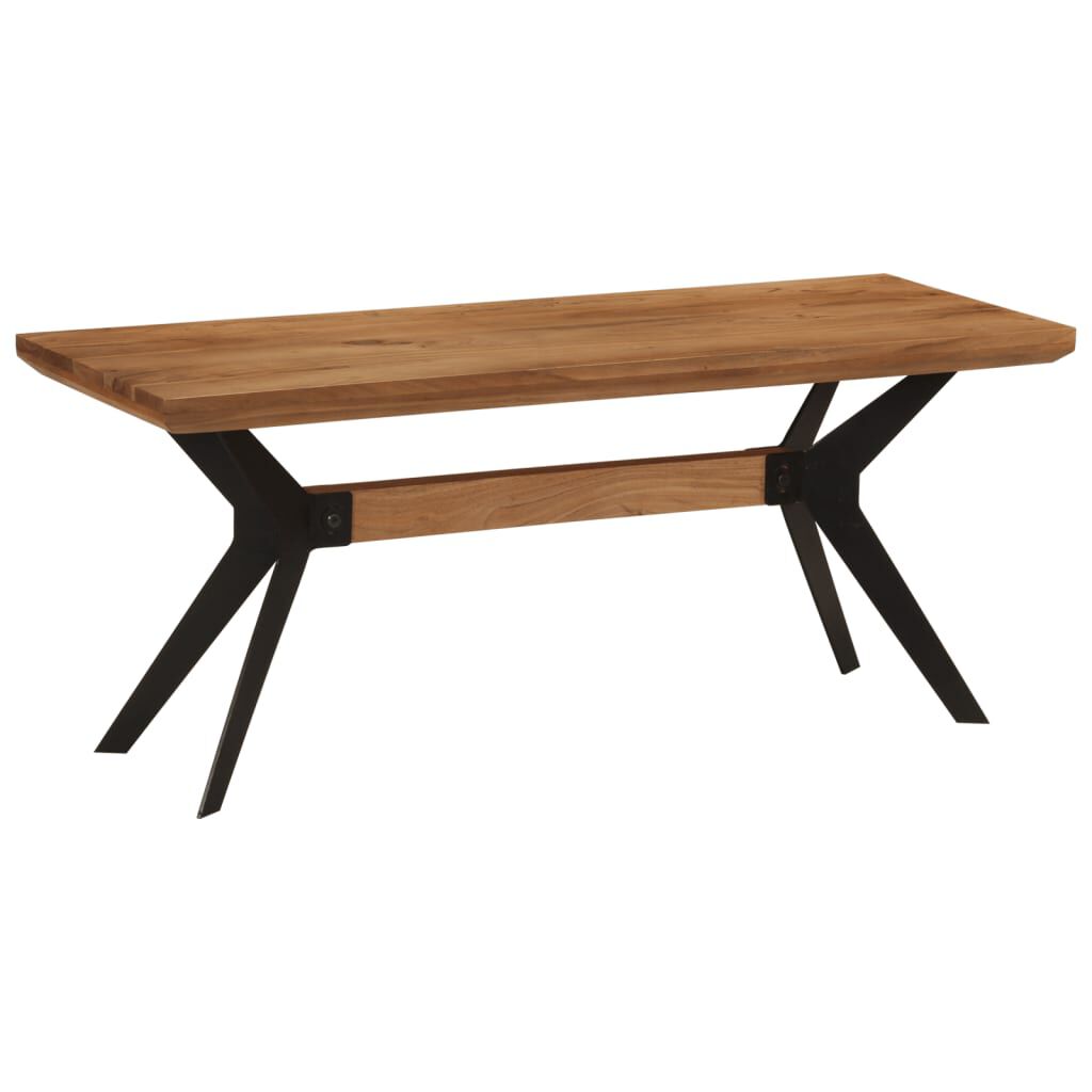vidaXL Πάγκος Τραπεζαρίας 110x40x46 εκ. Μασίφ Ξύλο Ακακίας/Ατσάλι