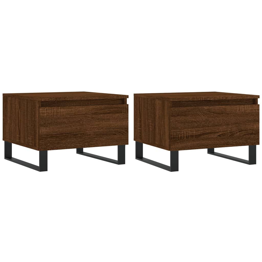 vidaXL Τραπεζάκια Σαλονιού 2 τεμ. Καφέ Δρυς 50x46x35 εκ. Επεξ. Ξύλο