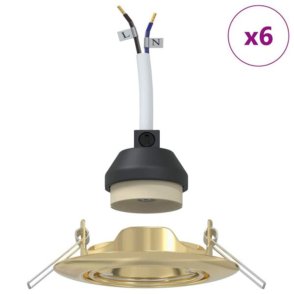 vidaXL &Sigma;&pi;&omicron;&tau; 6 pcs &Chi;&rho;&upsilon;&sigma;ό 9 x 9 x 2.5 &epsilon;&kappa;. &Mu;έ&tau;&alpha;&lambda;&lambda;&omicron;