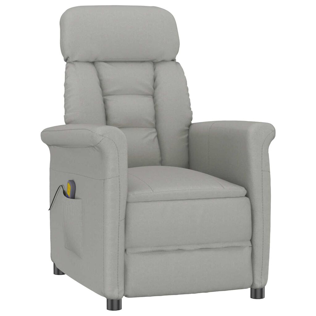 vidaXL Καρέκλα μασάζ Ανοιχτό γκρι 70.5 x 96.5 x 95 cm Πολυεστέρας