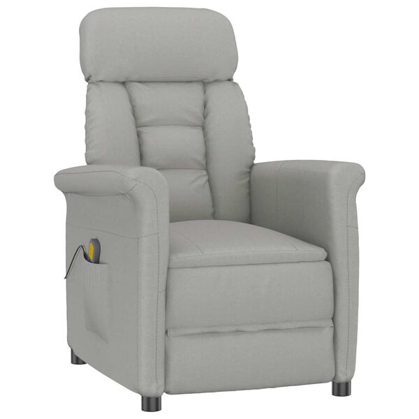 vidaXL Καρέκλα μασάζ Ανοιχτό γκρι 70.5 x 96.5 x 95 cm Πολυεστέρας