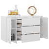 vidaXL Συρταριέρα με 3 Συρτάρια Γυαλ. Λευκό 120x41x75εκ από Επεξ. Ξύλο