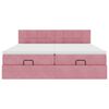 vidaXL Οθωμανικό κρεβάτι με στρώματα ροζ 180x200cm Velvet
