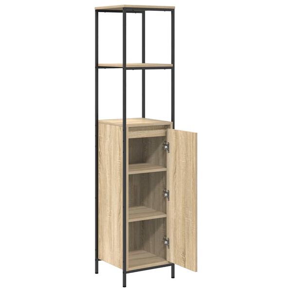 vidaXL Ντουλάπι μπάνιου με ράφια Sonoma δρυς 36x35x165 εκ.