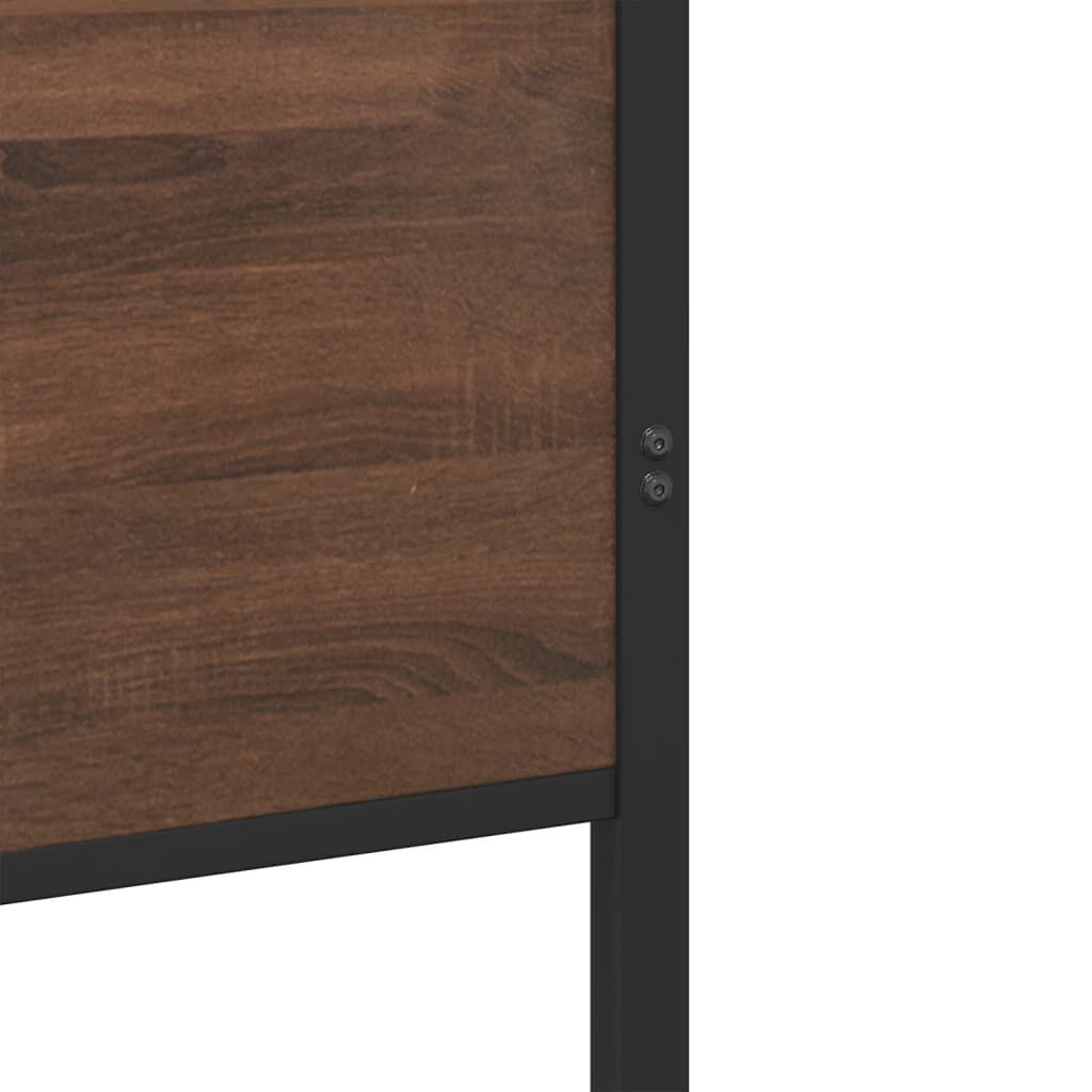 vidaXL Σκελετός Κρεβ. Χωρίς Στρώμα Καφέ Δρυς 150x200 εκ. Μεταλλικό