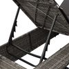 vidaXL Διπλή ξαπλώστρα με οροφή Γκρι 205 x 129 x 200 εκ PE ρατάν