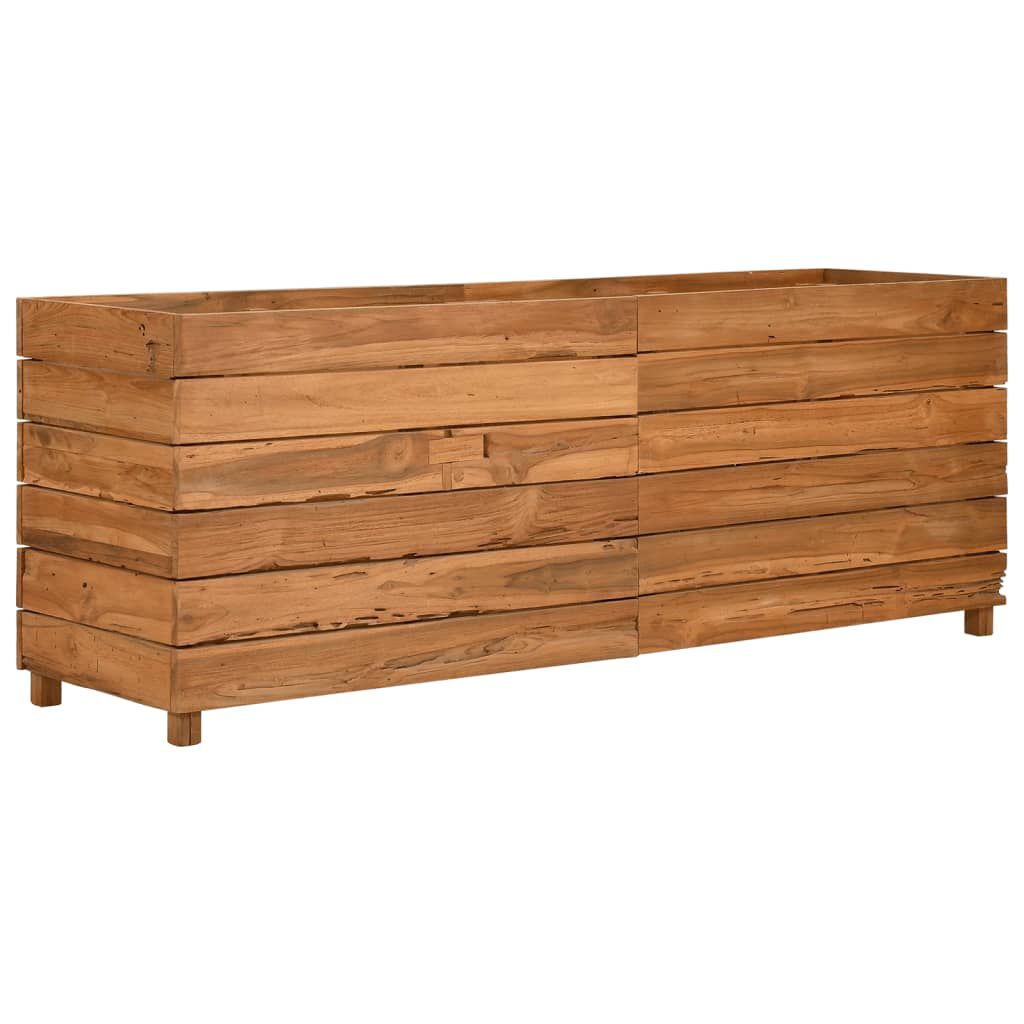 vidaXL Ζαρντινιέρα Υπερυψωμένη 150x40x55 εκ. Ανακυκλ. Ξύλο Teak/Ατσάλι