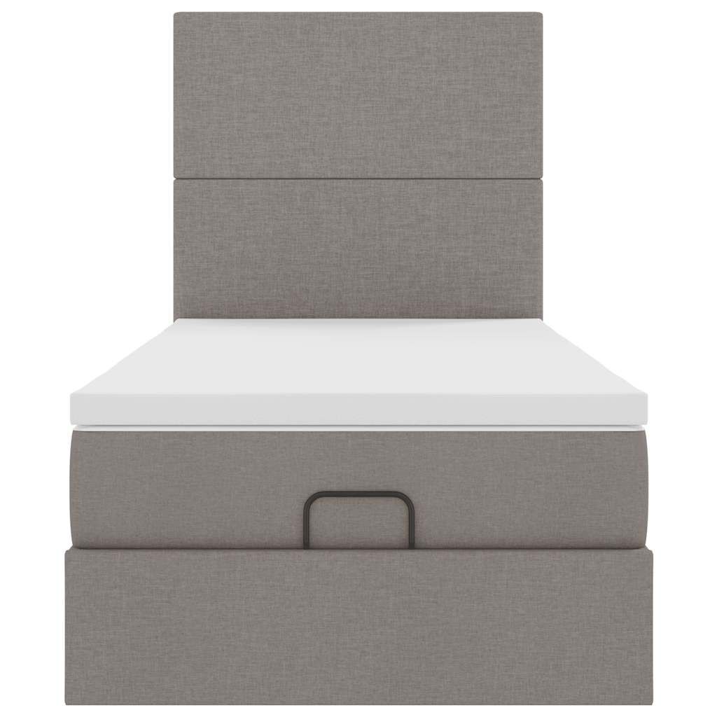 vidaXL Οθωμανικό κρεβάτι με στρώμα Taupe 100x200cm ύφασμα