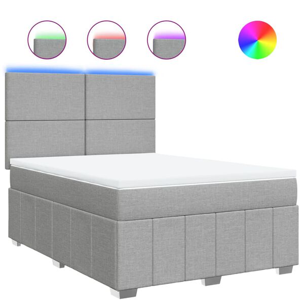 vidaXL &Kappa;&rho;&epsilon;&beta;ά&tau;&iota; Boxspring &mu;&epsilon; &Sigma;&tau;&rho;ώ&mu;&alpha; &Alpha;&nu;&omicron;&iota;&chi;&tau;ό &Gamma;&kappa;&rho;&iota; 140x190 &epsilon;&kappa;. &Upsilon;&phi;&alpha;&sigma;&mu;ά&tau;&iota;&nu;&omicron;