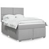 vidaXL Κρεβάτι Boxspring με Στρώμα Ανοιχτό Γκρι 140x190 εκ. Υφασμάτινο