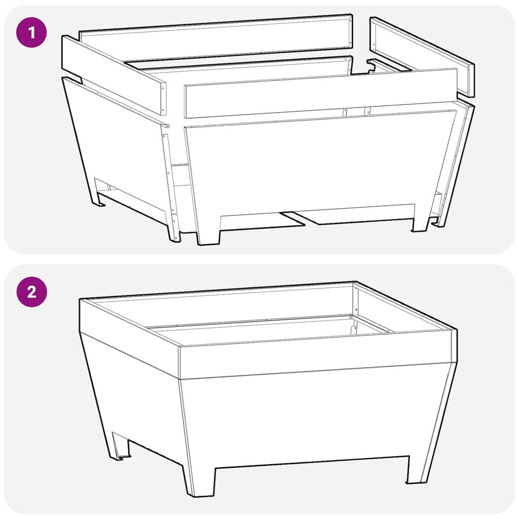 vidaXL Τετράγωνο Τζάκι 50x50x30 εκ. Σαθρού Χάλυβα