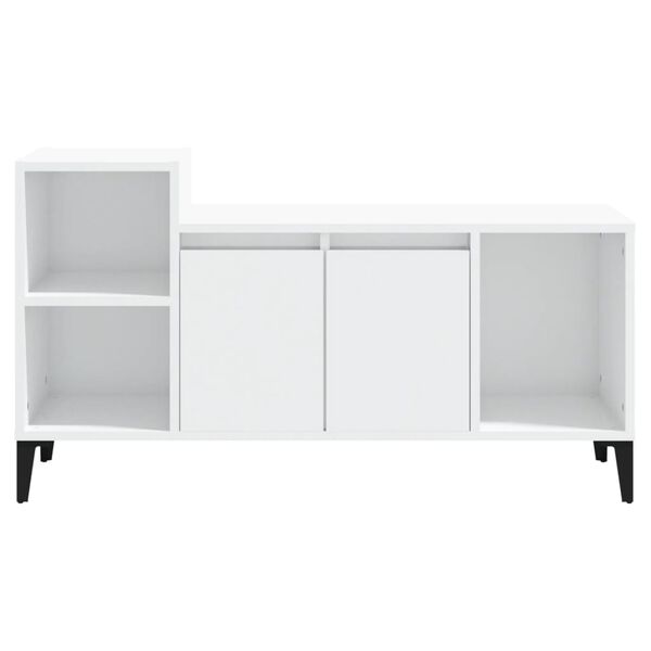 vidaXL Έπιπλο Τηλεόρασης Γυαλ. Λευκό 100x35x55 εκ. Επεξεργασμένο Ξύλο