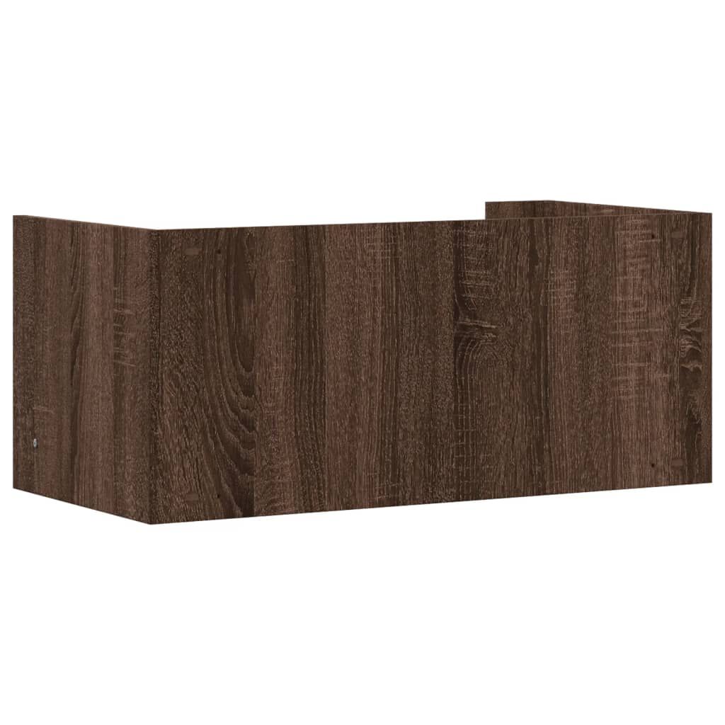 vidaXL Ραφιέρα Τοίχου Καφέ Δρυς 70,5x35x30,5 εκ. Επεξεργασμένο Ξύλο