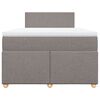 vidaXL Κρεβάτι Boxspring με Στρώμα Taupe 120x190 εκ. Υφασμάτινο