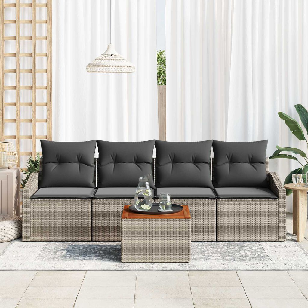 vidaXL Σετ Καναπέ Κήπου 5 pcs Γκρι